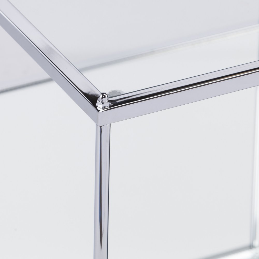 Chrome Glass and Metal Rectangular Mirrored Coffee Table - 42-inch