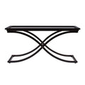 Black Glass and Metal Rectangular Coffee Table - 42-inch