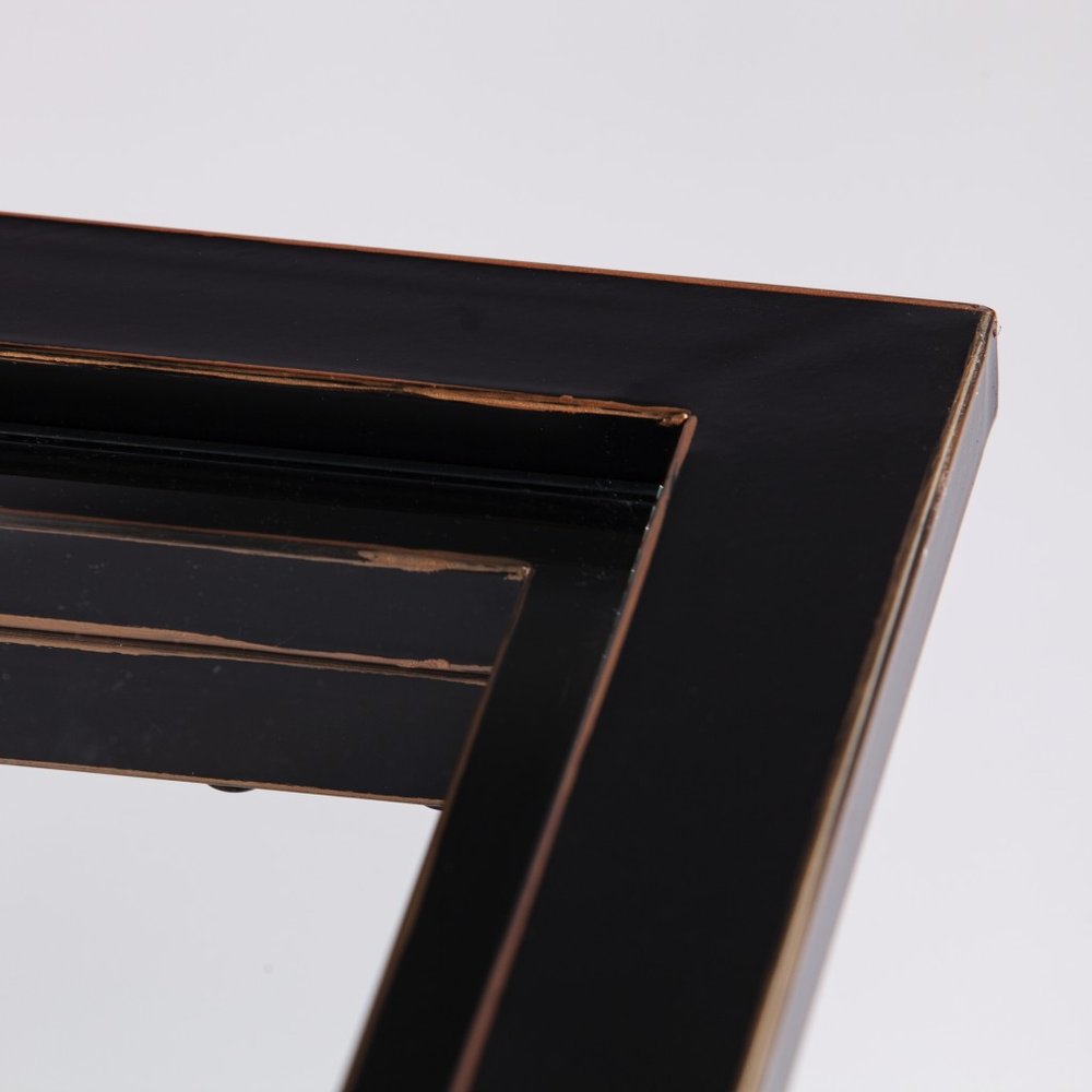Black Glass and Metal Rectangular Coffee Table - 42-inch