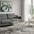 Silver Mirrored and Metal Rectangular Mirrored Coffee Table - 42-inch