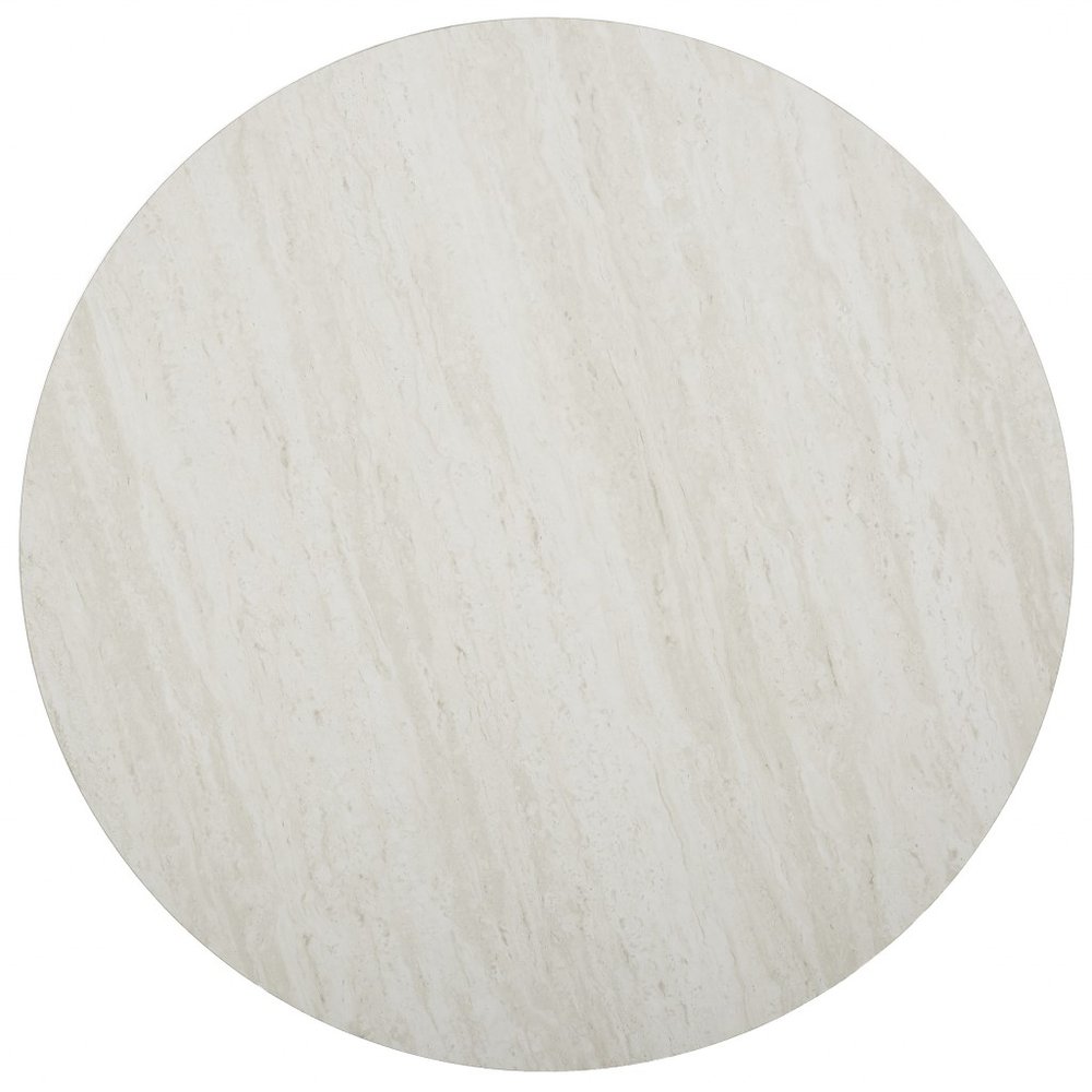 Silver Manufactured Wood and Metal Round Coffee Table - 33-inch