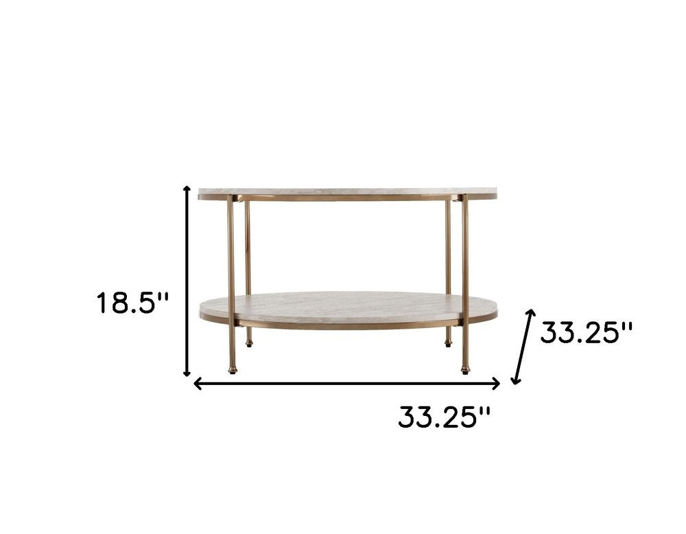 White Solid Manufactured Wood and Metal Square Coffee Table - 33-inch