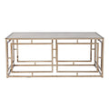 Champagne Glass and Metal Rectangular Coffee Table - 44-inch
