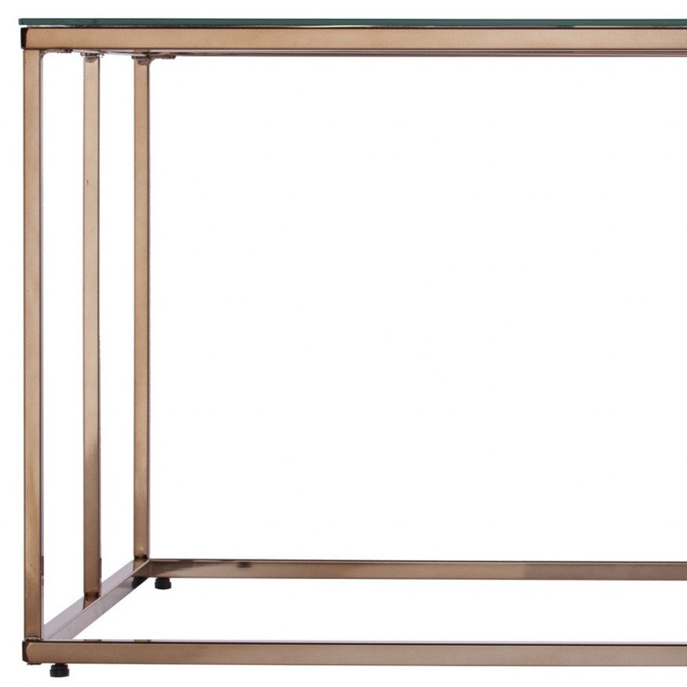 Clear and Champagne Glass and Metal Coffee Table - 42-inch