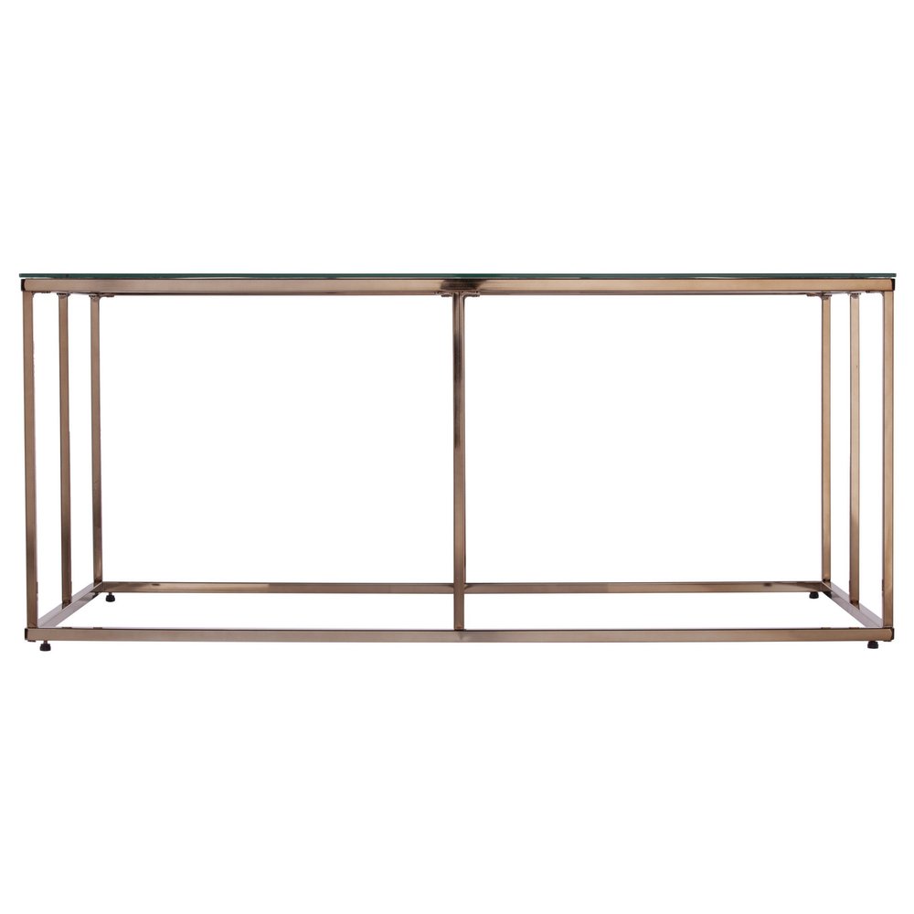Clear and Champagne Glass and Metal Coffee Table - 42-inch