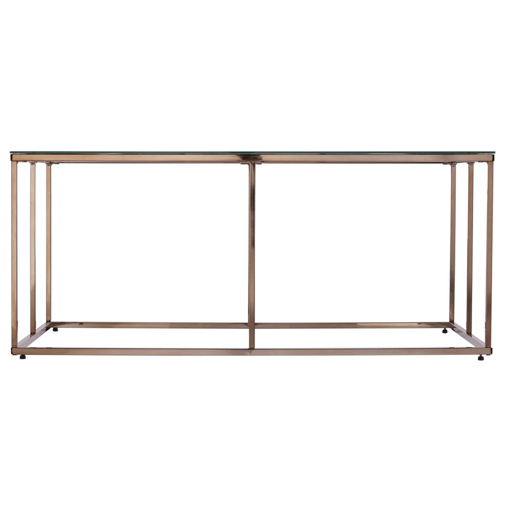 Clear and Champagne Glass and Metal Coffee Table - 42-inch