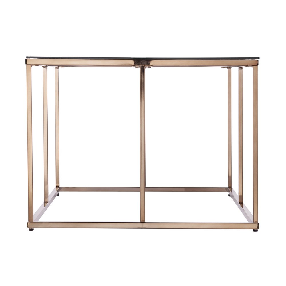 Clear and Champagne Glass and Metal Coffee Table - 42-inch
