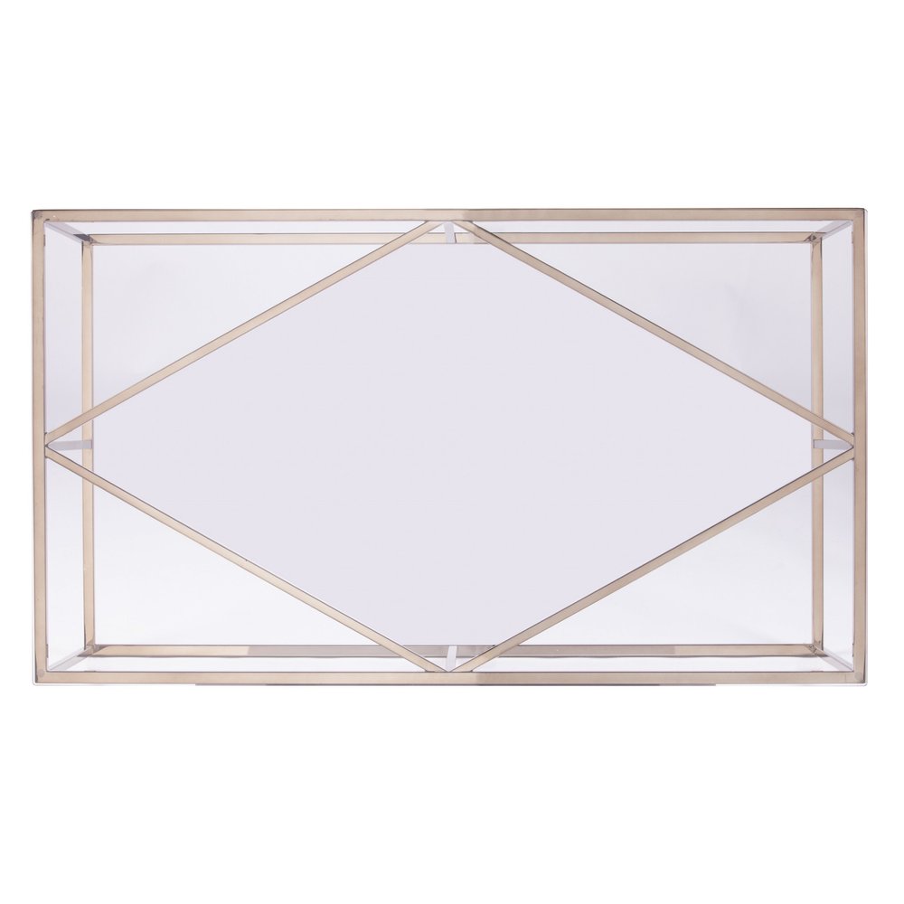 Clear and Champagne Glass and Metal Coffee Table - 42-inch