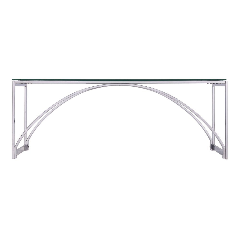 Chrome Glass and Metal Rectangular Coffee Table - 48-inch