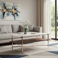 Brass Manufactured Wood and Metal Rectangular Coffee Table - 47-inch