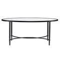 Clear and Black Glass and Metal Oval Coffee Table - 45-inch