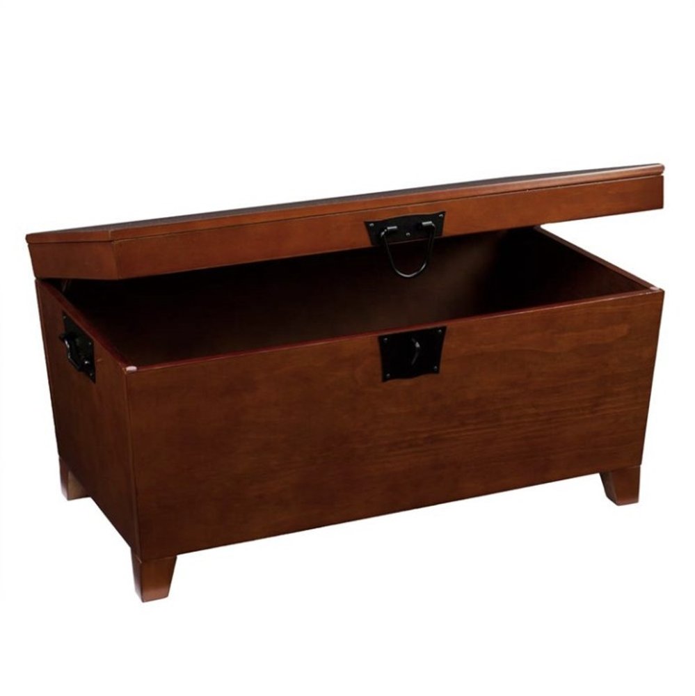 Brown Manufactured Wood and Metal Rectangular Coffee Table - 39-inch