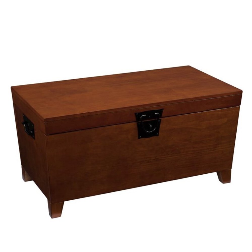 Brown Manufactured Wood and Metal Rectangular Coffee Table - 39-inch