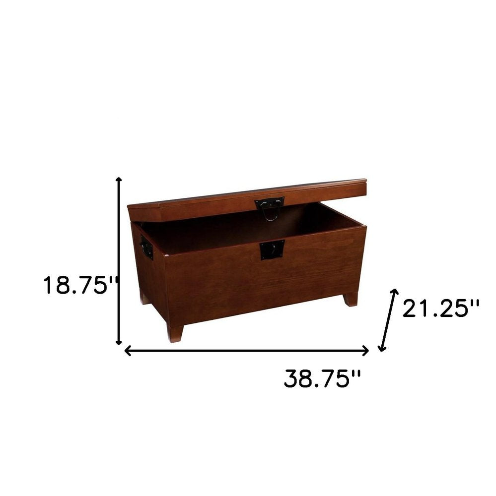 Brown Manufactured Wood and Metal Rectangular Coffee Table - 39-inch