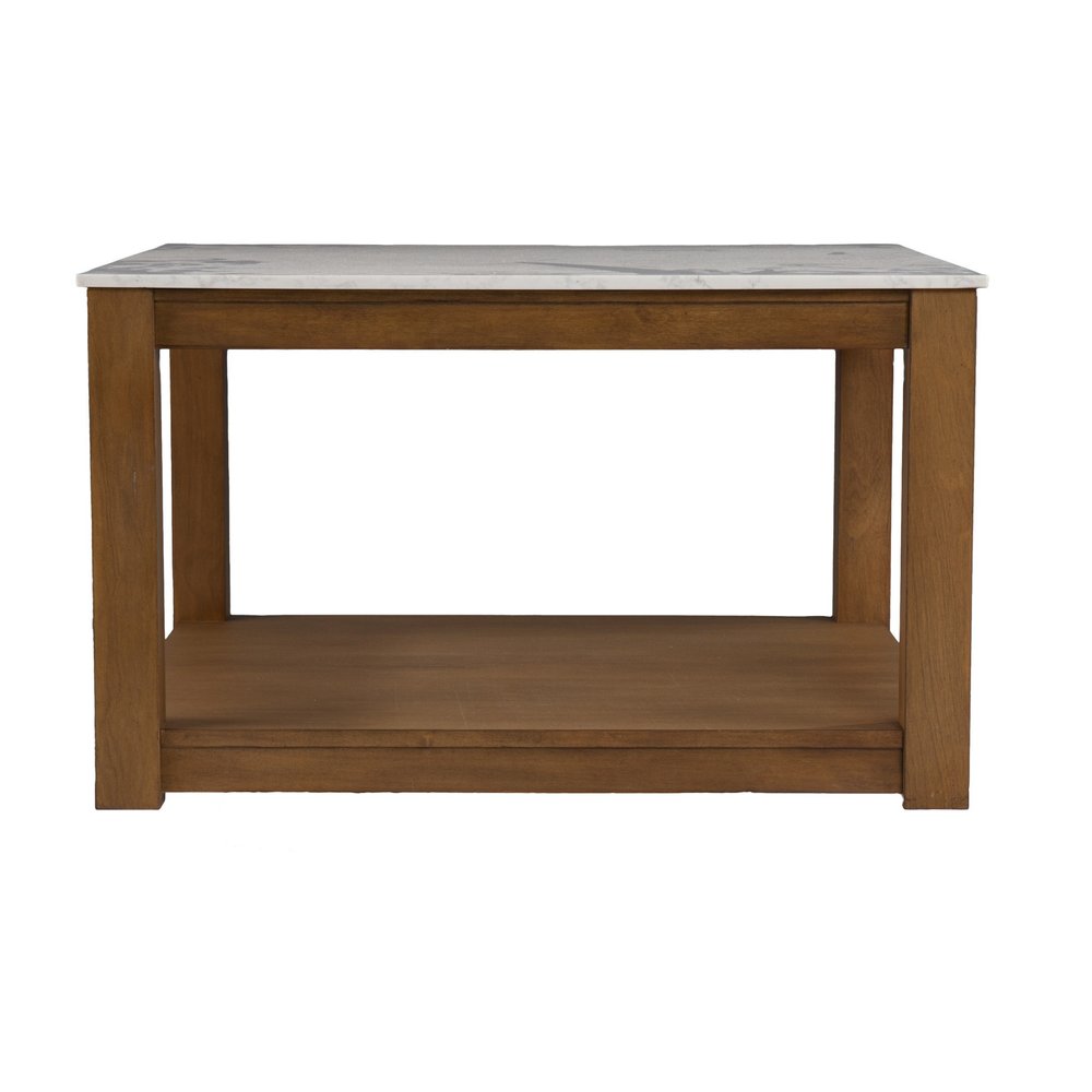 Natural and Natural Brown Solid Manufactured Wood Square Coffee Table