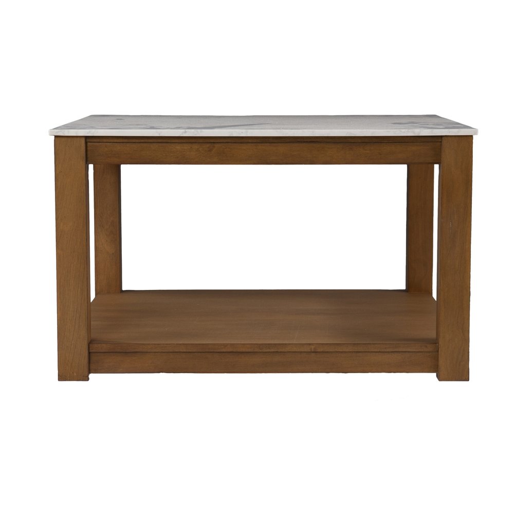 Natural and Natural Brown Solid Manufactured Wood Square Coffee Table