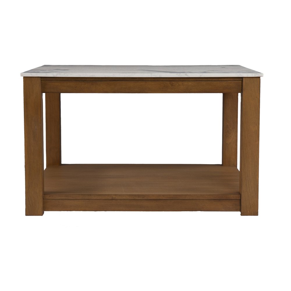 Natural and Natural Brown Solid Manufactured Wood Square Coffee Table