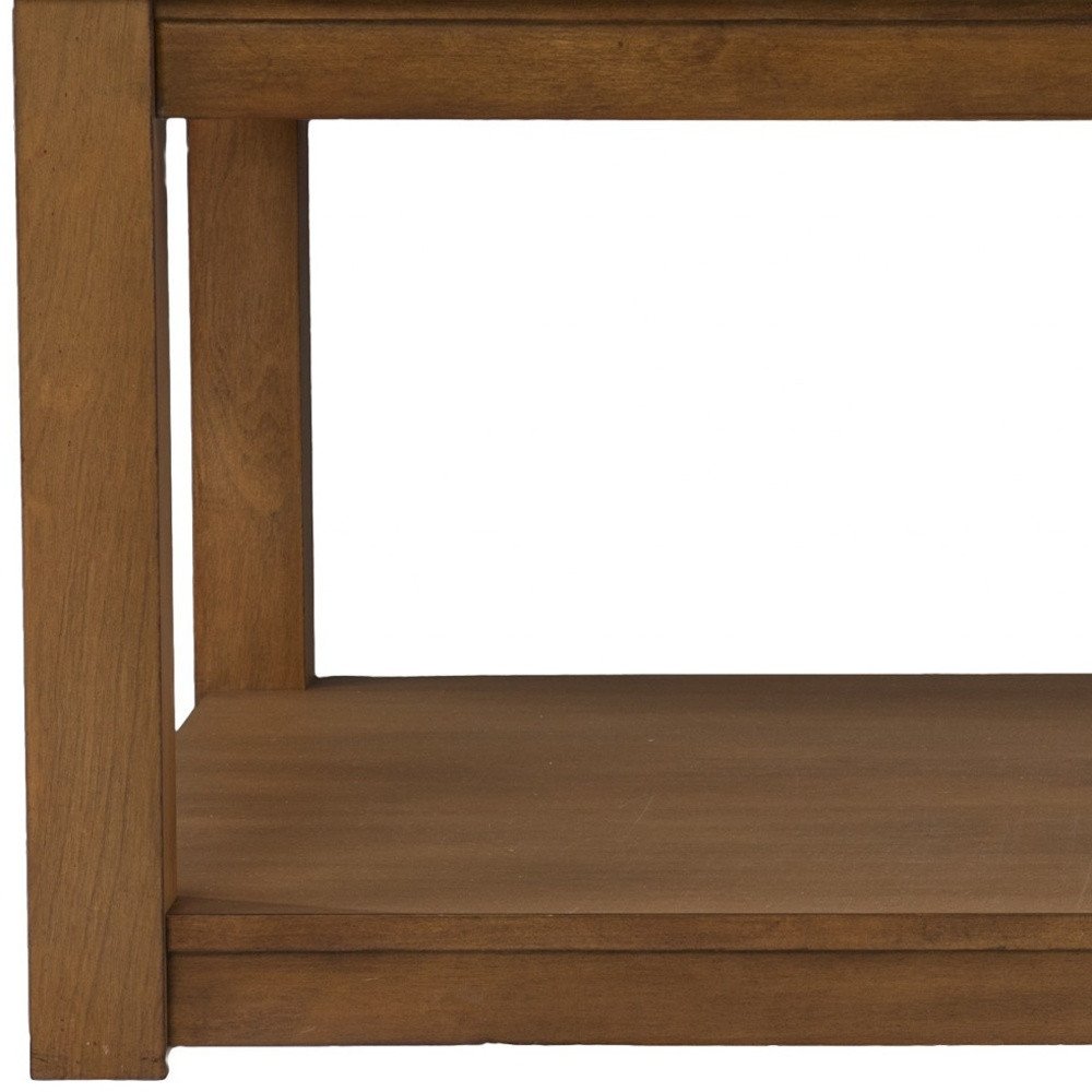 Natural and Natural Brown Solid Manufactured Wood Square Coffee Table