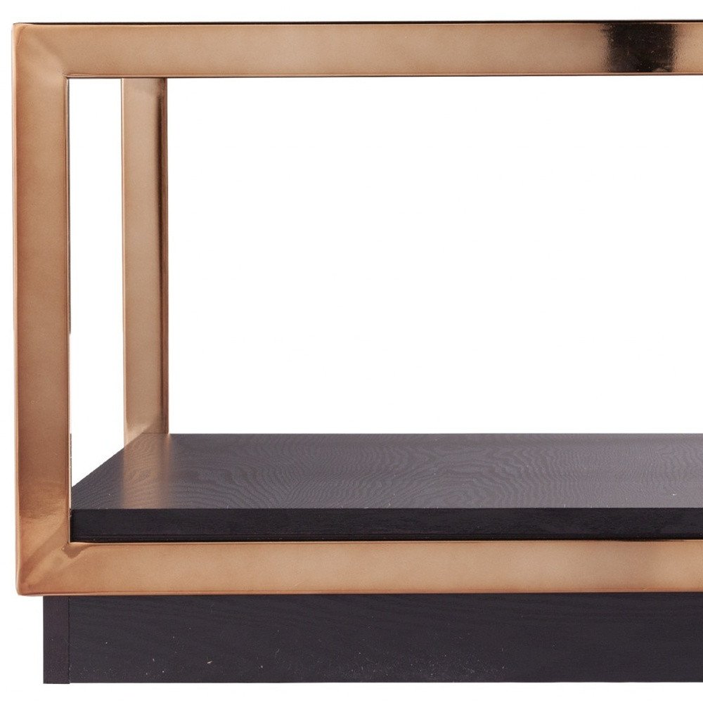 Champagne Glass and Solid Manufactured Wood Square Coffee Table