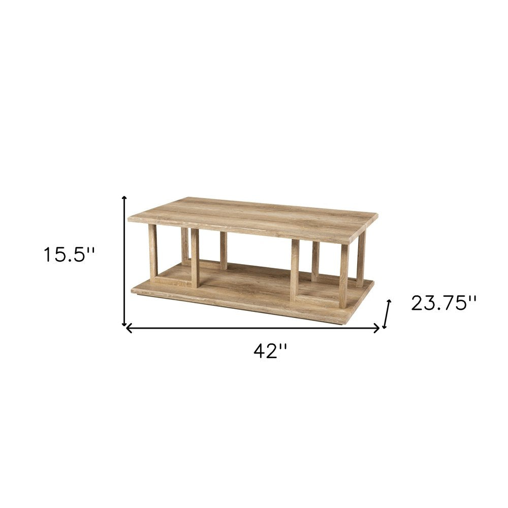 Natural Wood Coffee Table - 42-inch