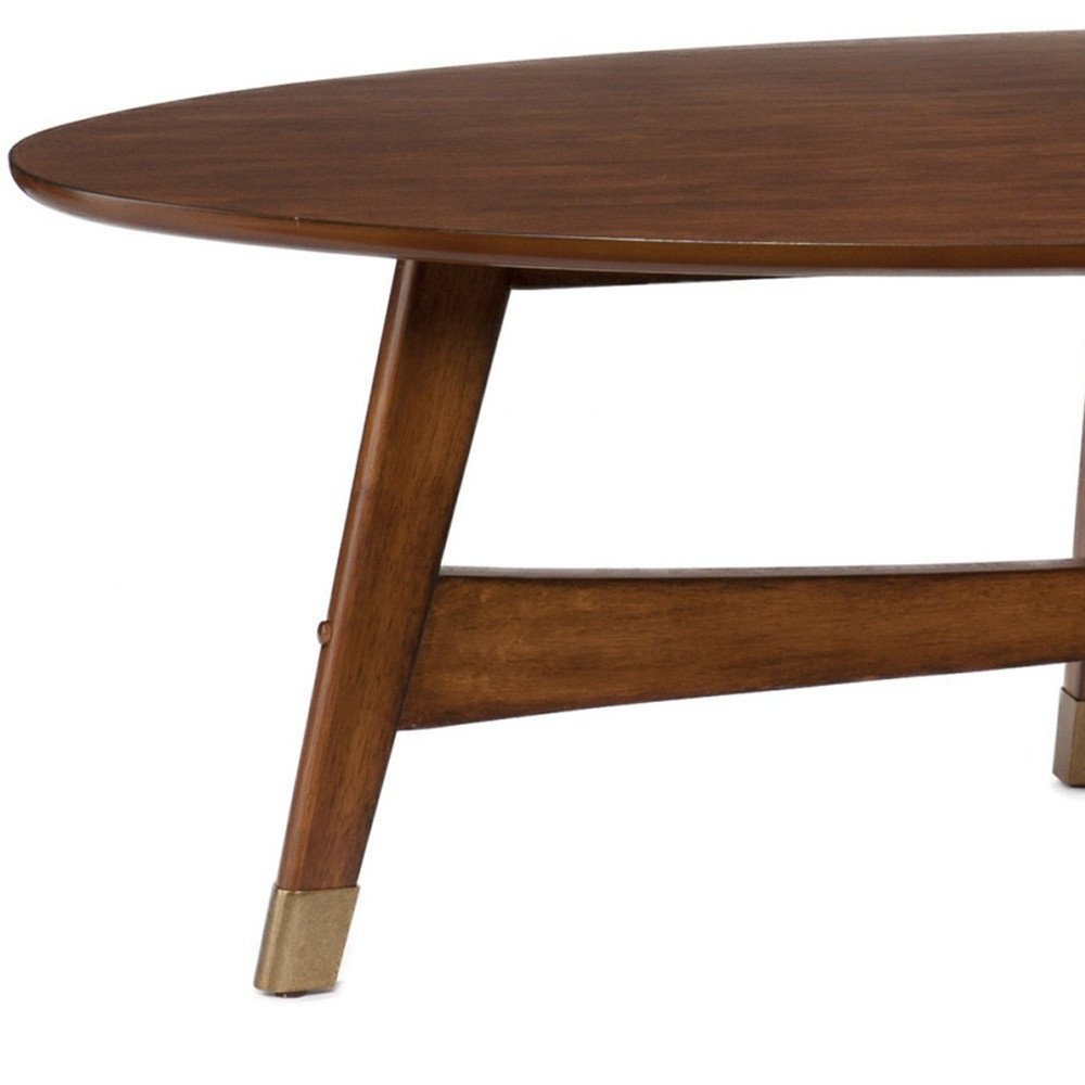 Brown Solid Wood with Iron Coffee Table - 52-inch