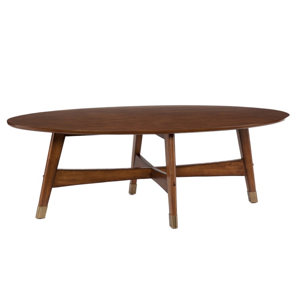Brown Solid Wood with Iron Coffee Table - 52-inch