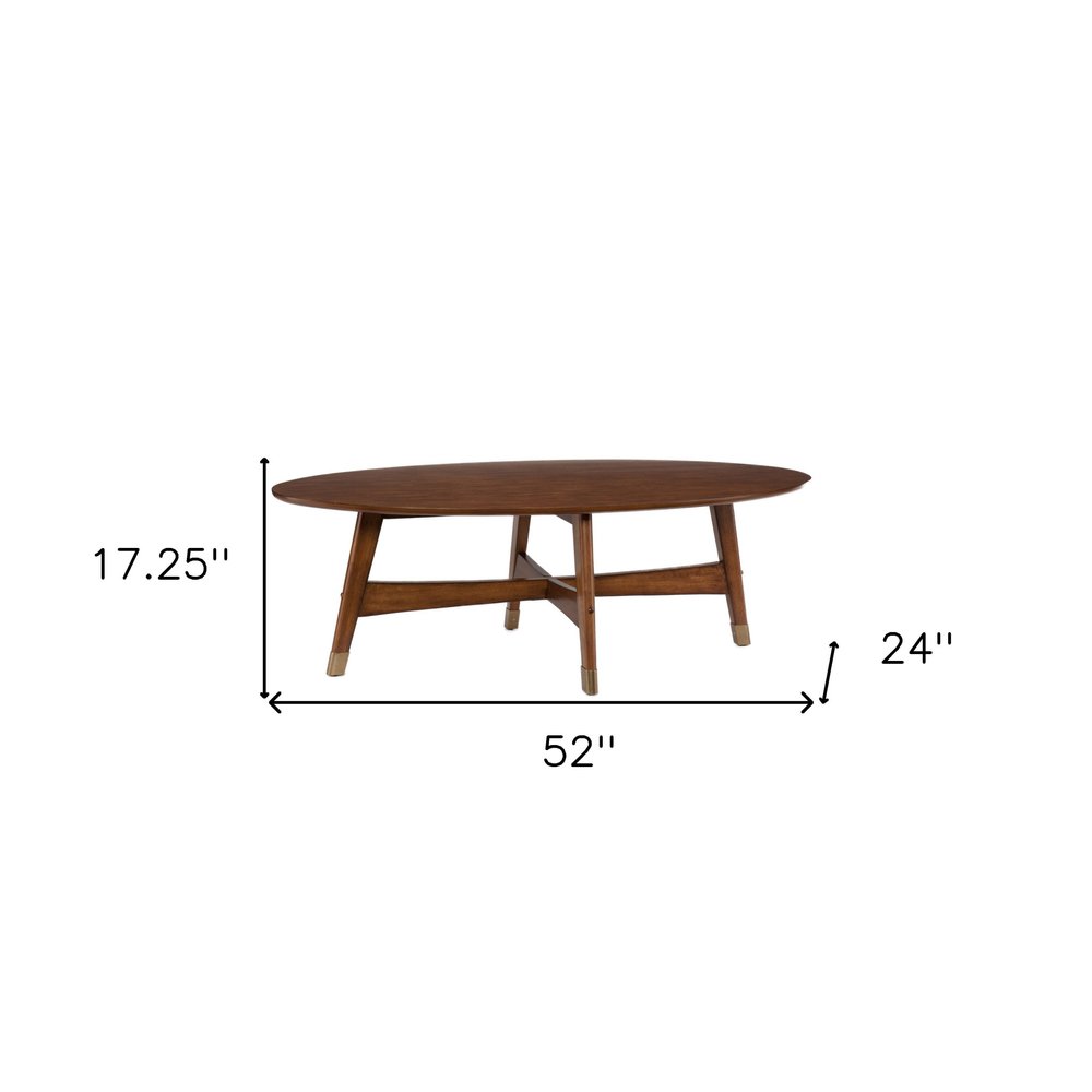 Brown Solid Wood with Iron Coffee Table - 52-inch