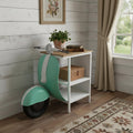 Green and White Novelty Scooter Open Cabinet with Two Shelves - 26-inch