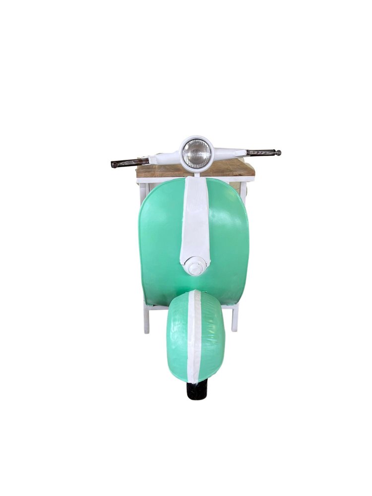 Green and White Novelty Scooter Open Cabinet with Two Shelves - 26-inch
