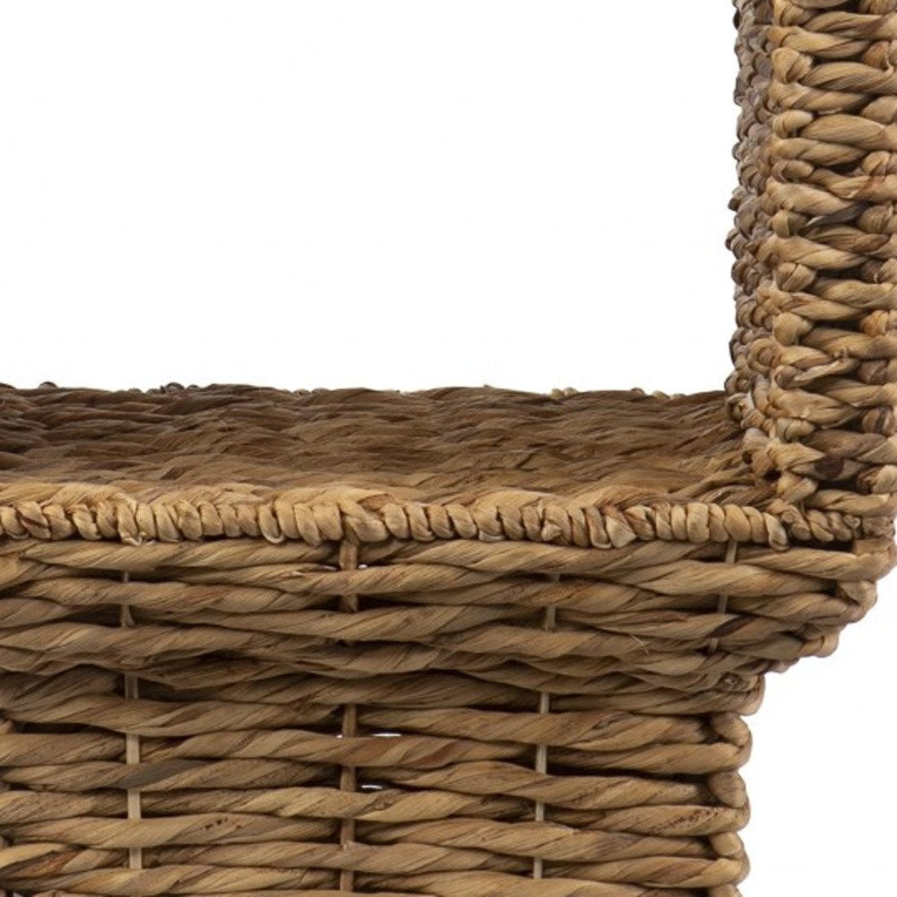 Brown and Clear Glass and Rattan Wicker Square End Table - 23-inch