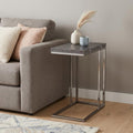 Silver and Gray Expandable Rectangular End Table - 25-inch