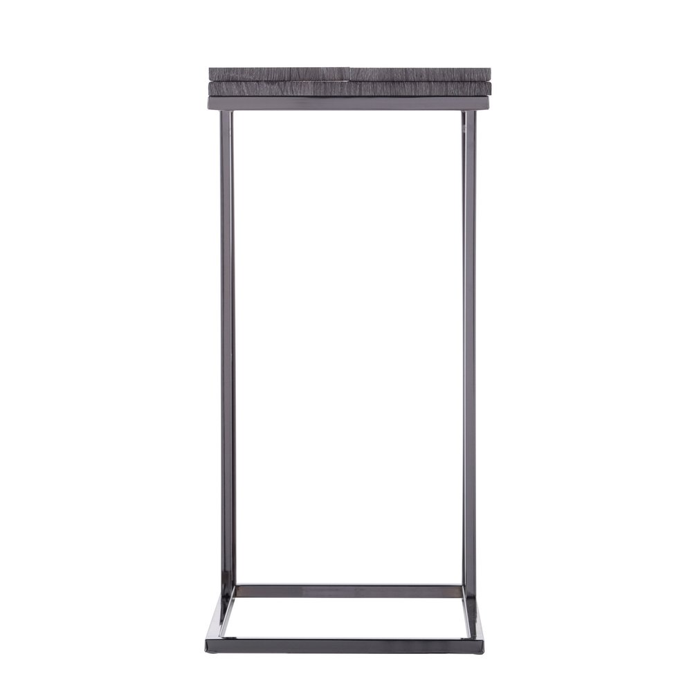 Silver and Gray Expandable Rectangular End Table - 25-inch