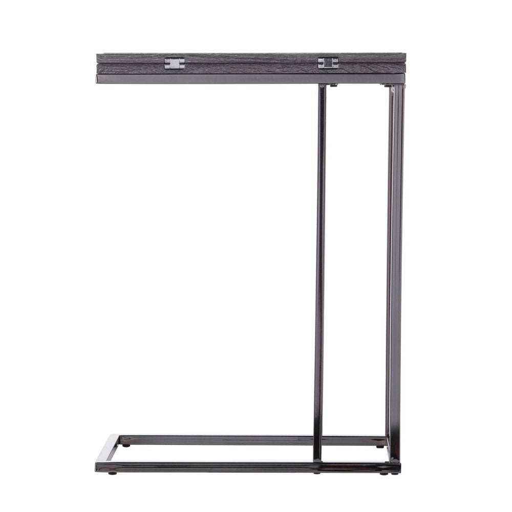 Silver and Gray Expandable Rectangular End Table - 25-inch