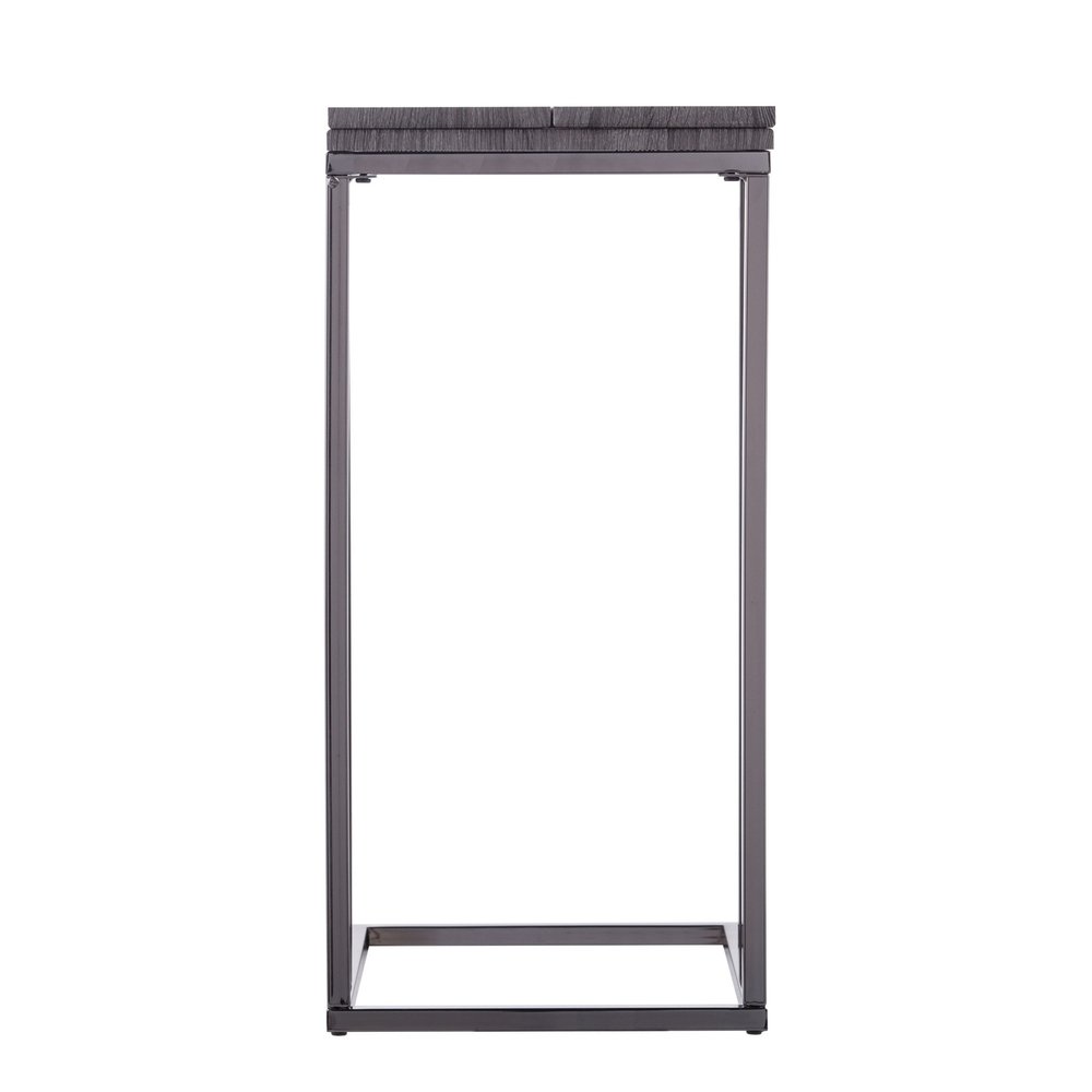 Silver and Gray Expandable Rectangular End Table - 25-inch