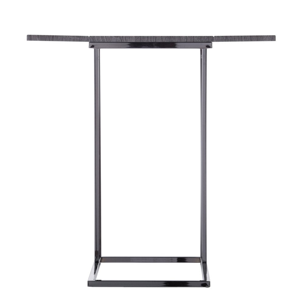 Silver and Gray Expandable Rectangular End Table - 25-inch
