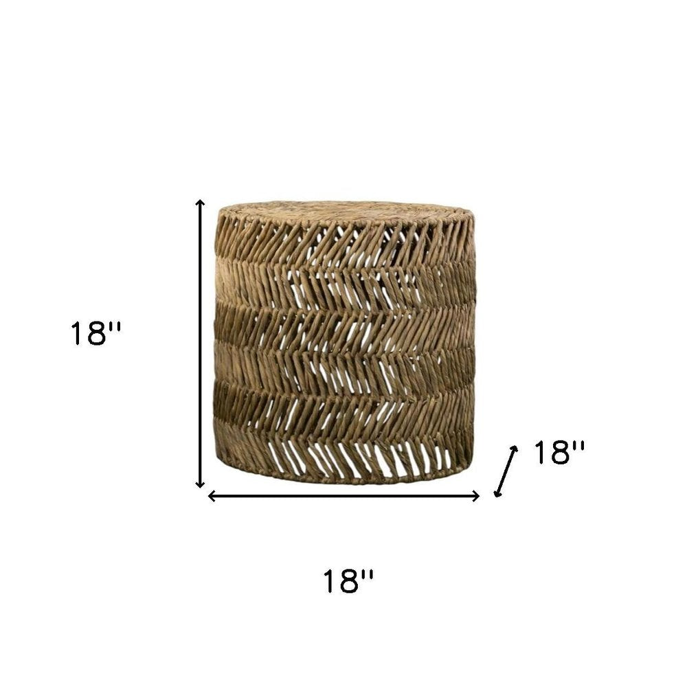 Set of Two 18 Natural Woven Rattan End Tables