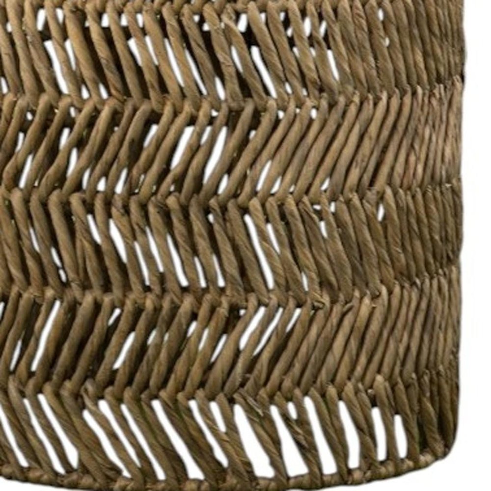 Set of Two 18 Natural Woven Rattan End Tables