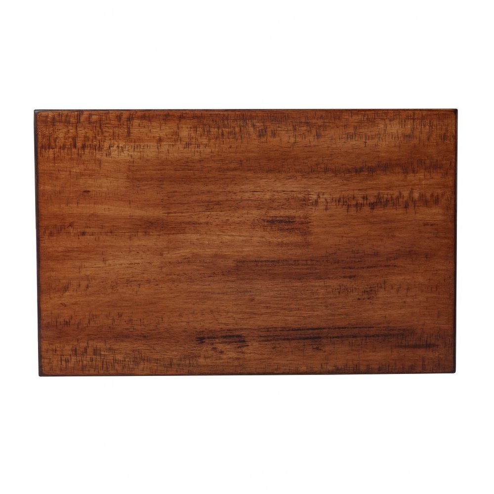Set of Two 25 Brown Solid Wood Rectangular Nested End Tables