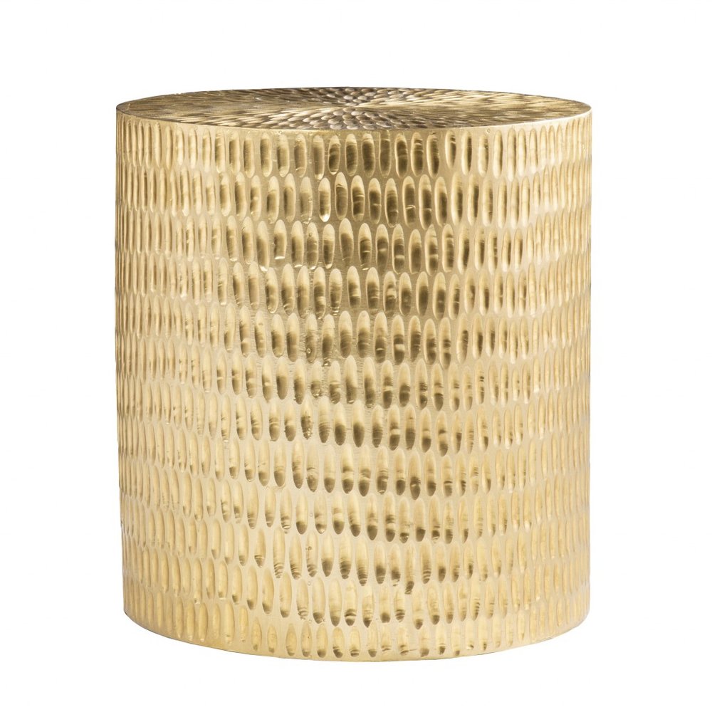 Gold Manufactured Wood and Solid Wood Round End Table - 18-inch