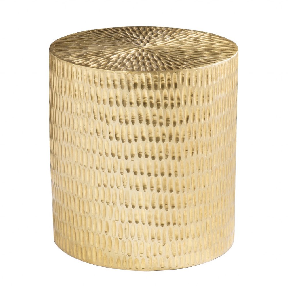 Gold Manufactured Wood and Solid Wood Round End Table - 18-inch