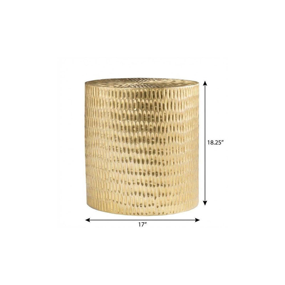Gold Manufactured Wood and Solid Wood Round End Table - 18-inch