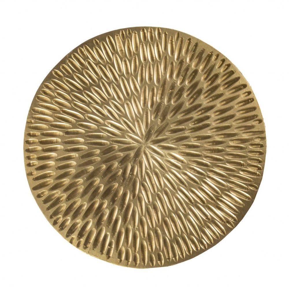 Gold Manufactured Wood and Solid Wood Round End Table - 18-inch