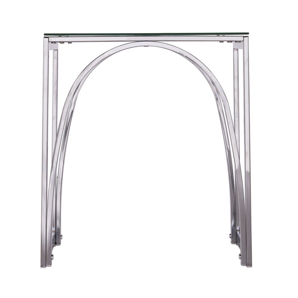 Chrome Glass and Iron Square End Table - 22-inch