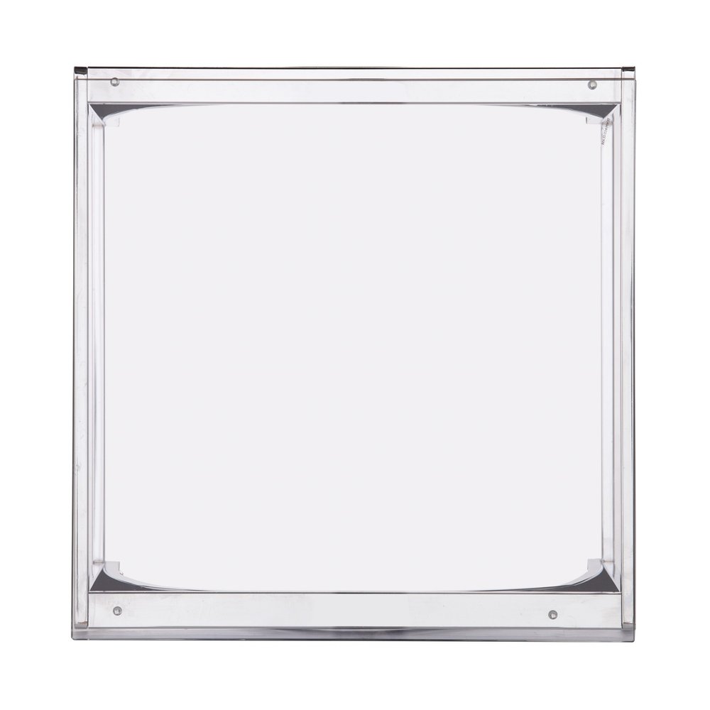 Chrome Glass and Iron Square End Table - 22-inch