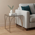 Chrome Glass and Iron Square End Table - 22-inch