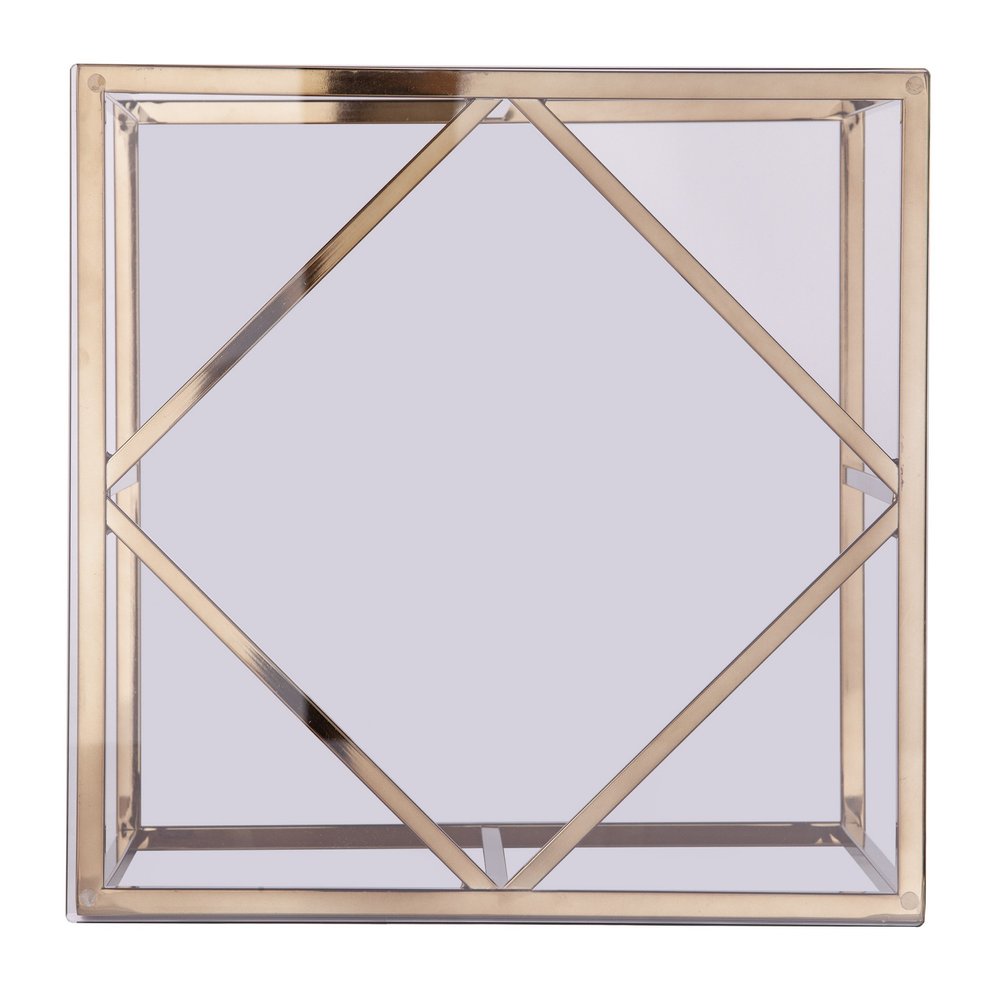 Champagne Glass and Iron Square End Table - 24-inch