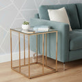 Champagne Glass and Iron Square End Table - 24-inch