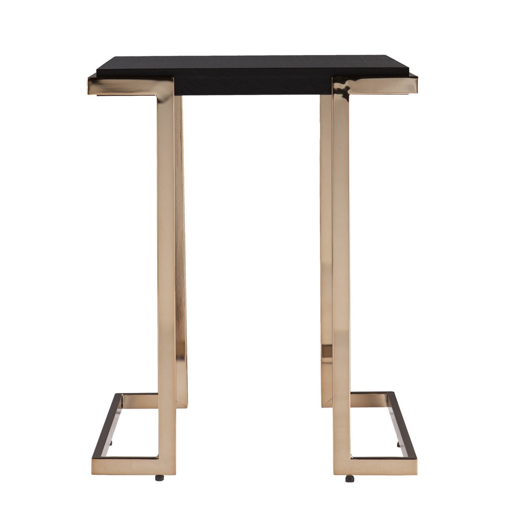 Black Geometric Metal Square End Table - 24-inch