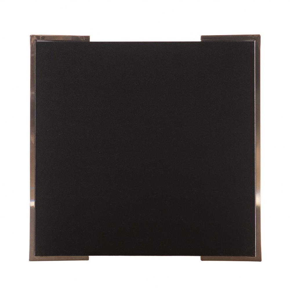 Black Geometric Metal Square End Table - 24-inch