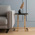 Black Geometric Metal Square End Table - 24-inch